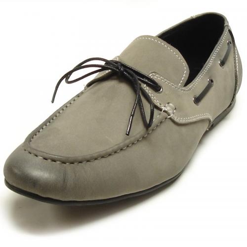 Fiesso Grey Genuine Leather Shoes FI6667